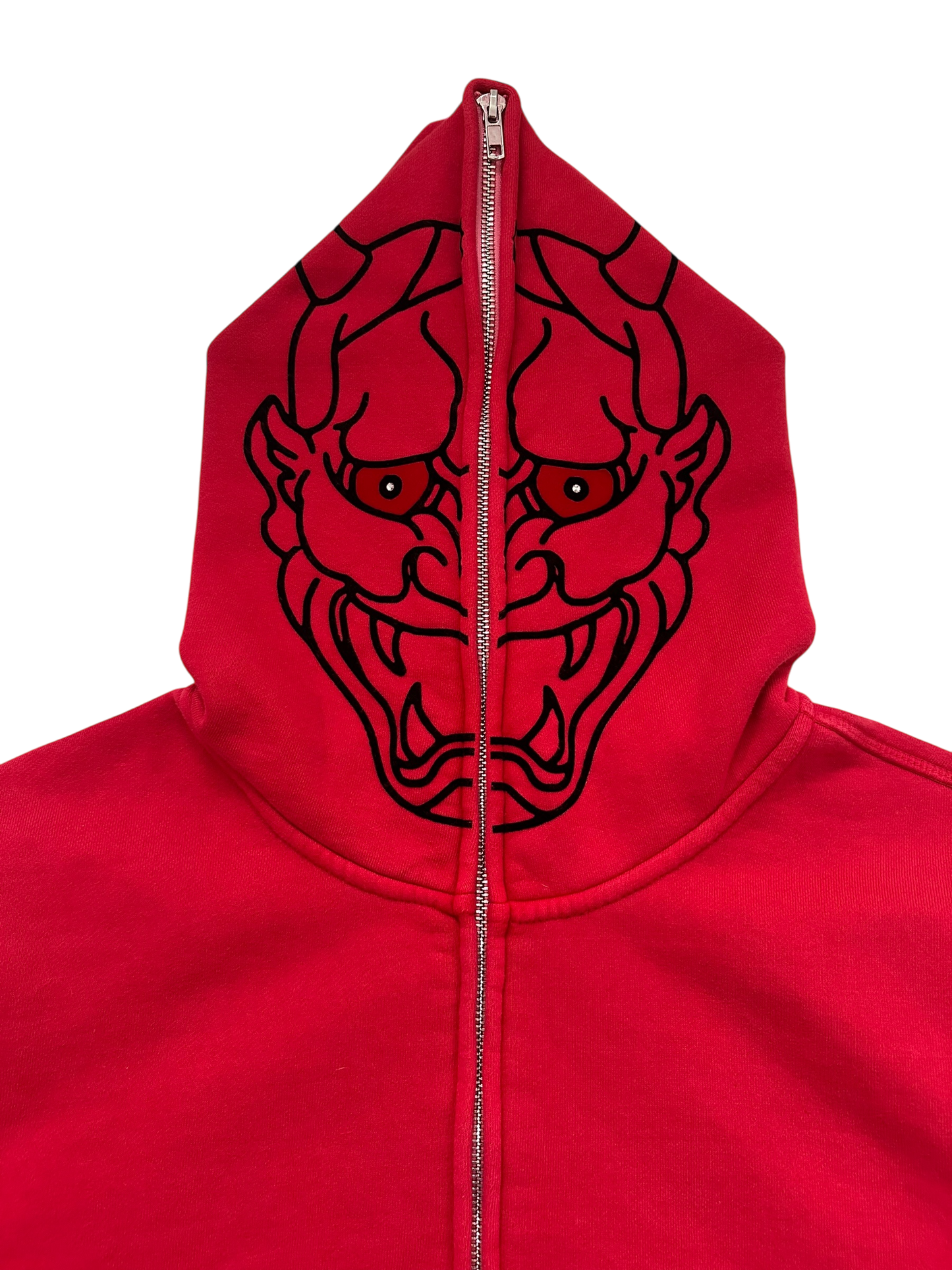 1 of 1 Red Hannya Full-Zip Hoodie