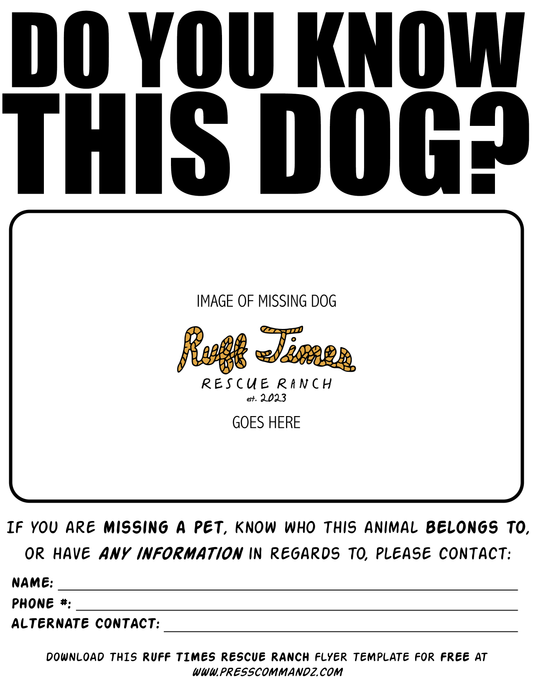 LOST DOG + MISSING DOG POSTER TEMPLATES